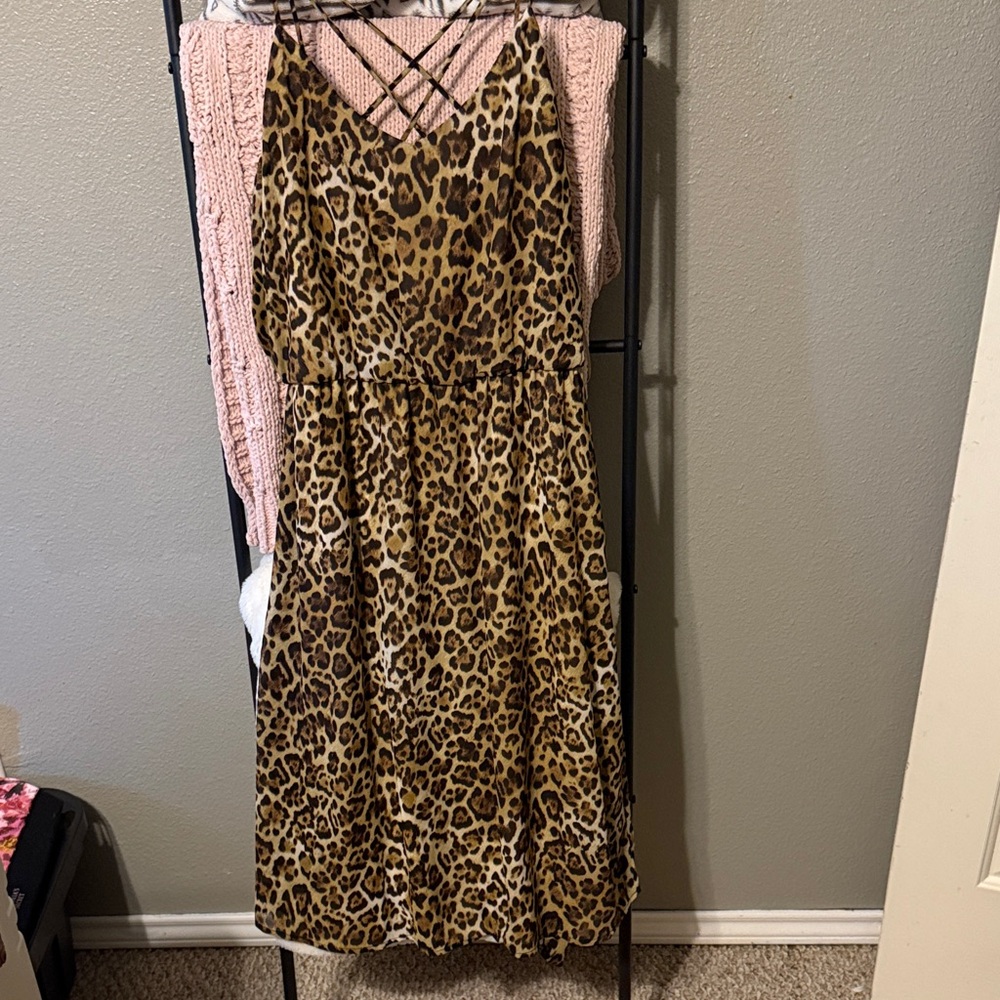 Maurices Brown Leopard Print Midi Dress